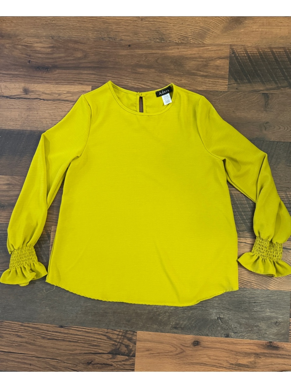 Adora Lime Green Long-Sleeve Ruffle Cuff Blouse